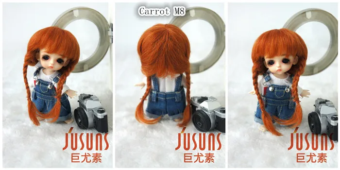 JD018 модный bjd парик мохера Размер 3-4 дюймов 4-5 дюймов и 9-10 дюймов Красивая Ана два оплетки парик для куклы Высокое качество кукольные волосы
