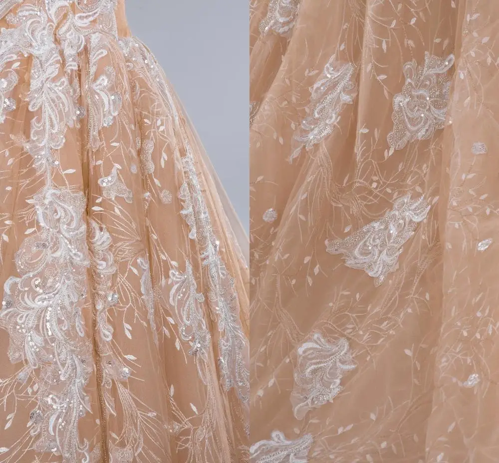 2019 sparkling shinny bridal dress ball gown wedding dress Royal Train Bridal Gown Wedding Gowns white vestido de noiva