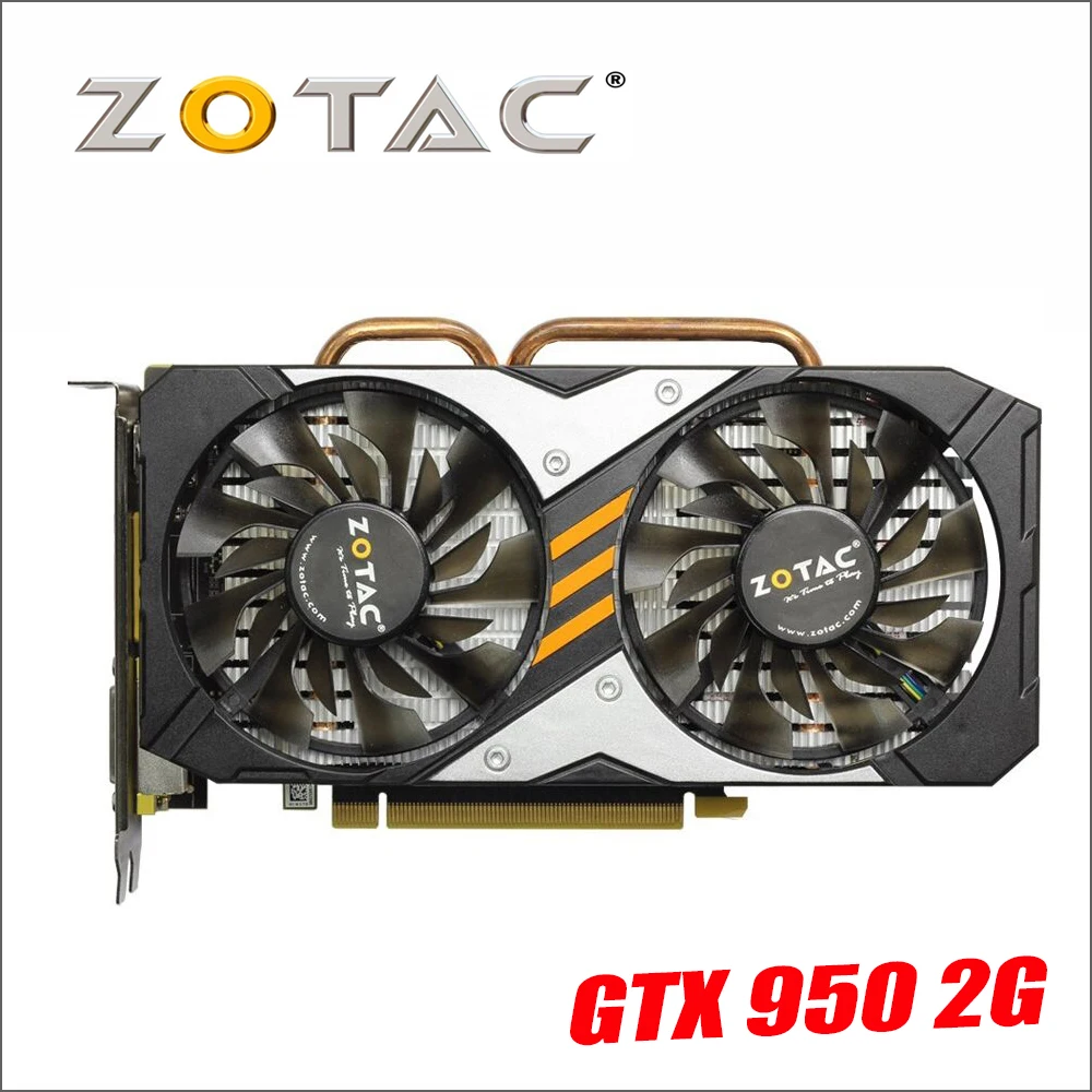 Б/у оригинальная видеокарта ZOTAC GeForce GTX 950 2GD5 Thunder GDDR5, видеокарты для nVIDIA GTX950 GTX 950, 2 Гб 1050ti 1050 ti