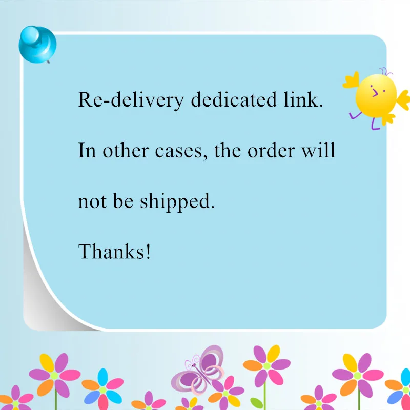 

Resend Dedicated Link. In other cases, the order will not be shipped. Thanks for understanding!