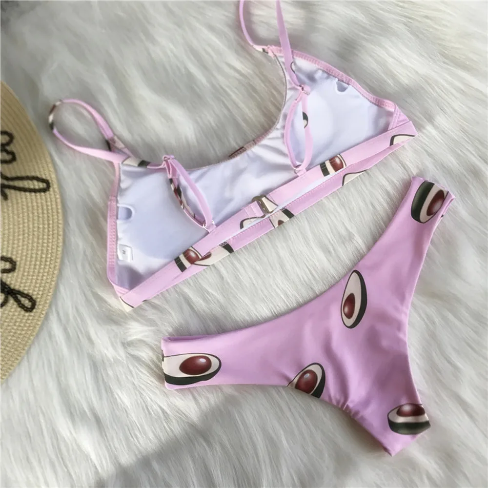 

2019 new hot sale Women Floral Print Set Swimming 2 Piece suits Women Print Push-Up Padded Bra Beach Set a412