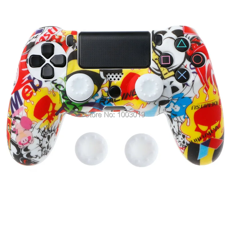 PS4 PS4 SLIM PRO Камуфляжный Противоскользящий силиконовый чехол с 2 колпачками для джойстика для Playstation 4 Dualshock 4