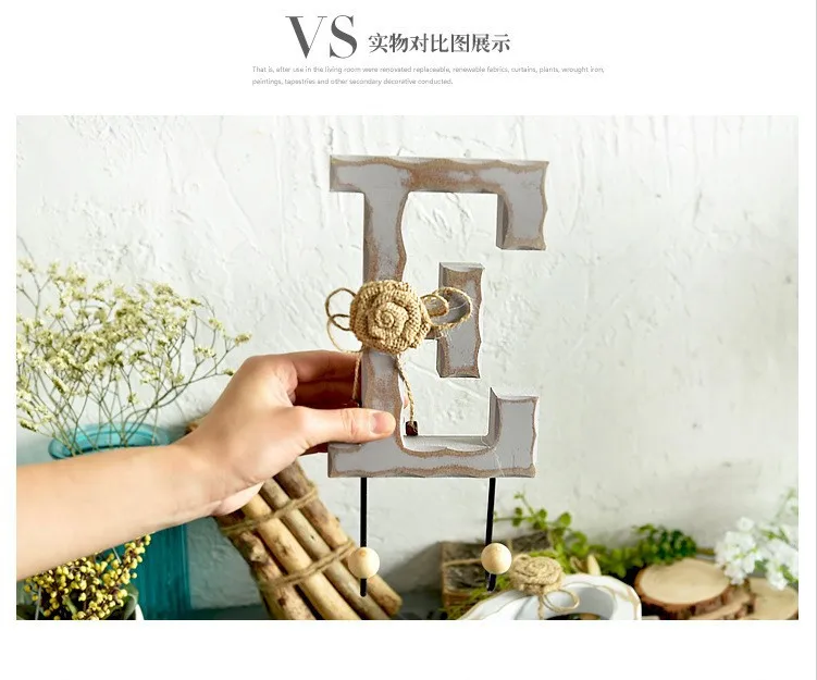 

American wooden letter HOME/LOVE decorative hook wall hanging clothes rack household ornaments