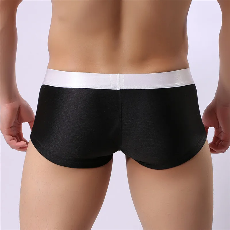 Мужское нижнее белье яркое Шелковистое Cueca боксеры короткие Calzoncillos Hombre мужские