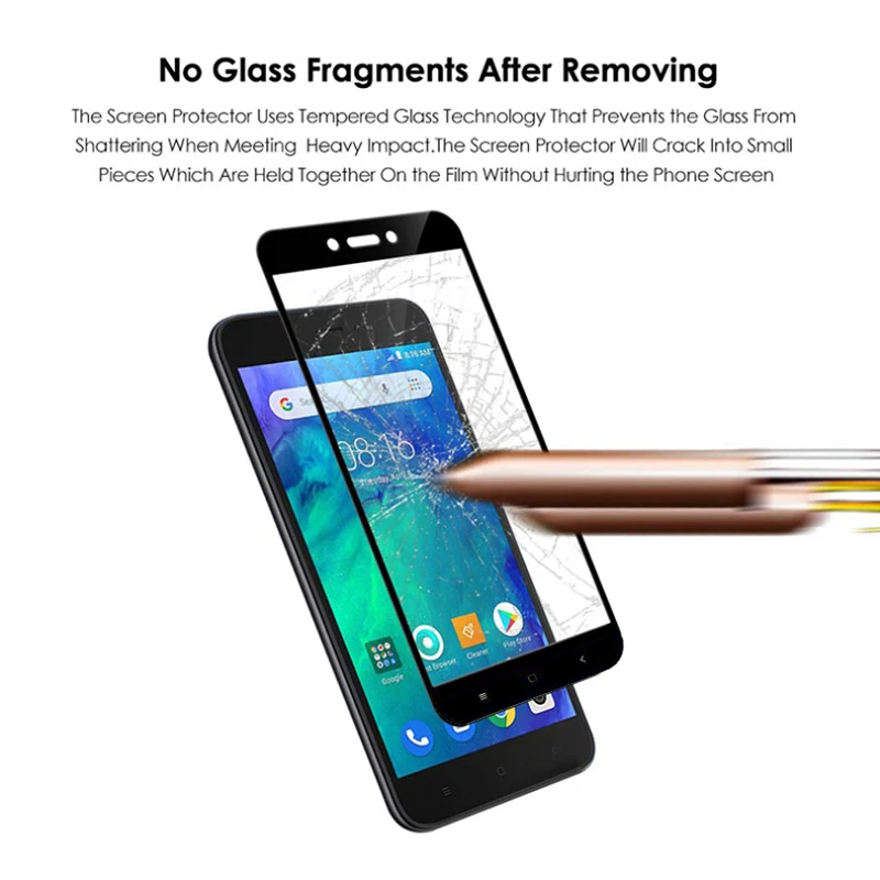 3D закаленное стекло с высоким содержанием алюминия для Xiaomi Redmi Go полноэкранная