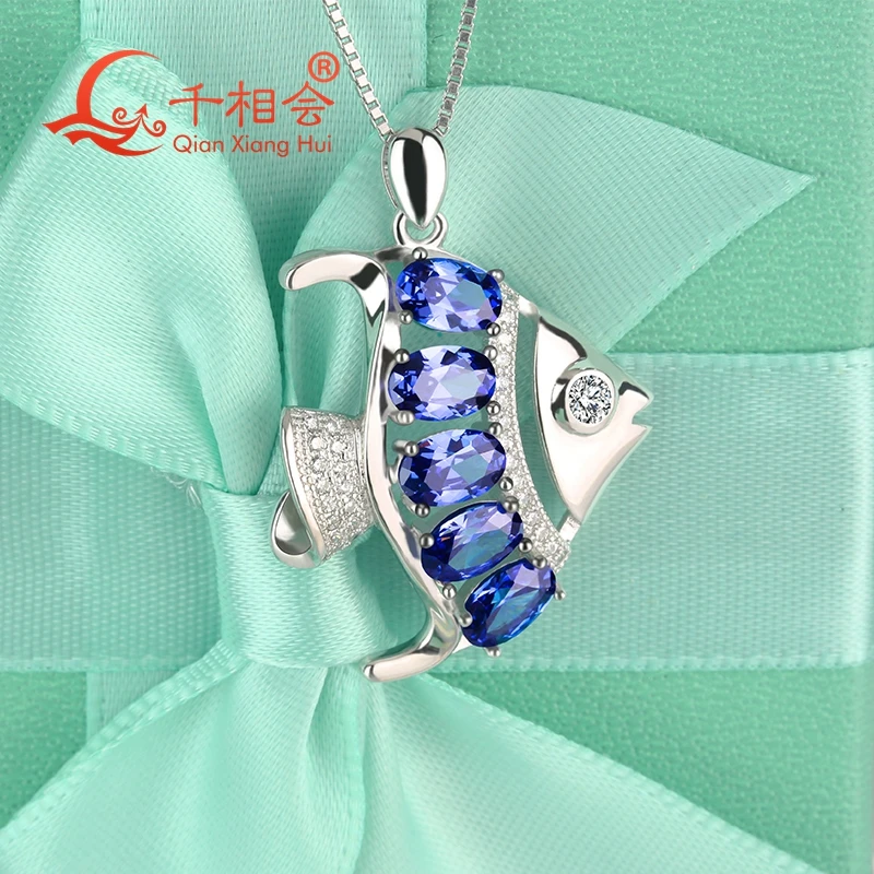 Кулон в виде милой рыбы с фианитом|925 sterling silver pendant|silver pendantpendant necklace |