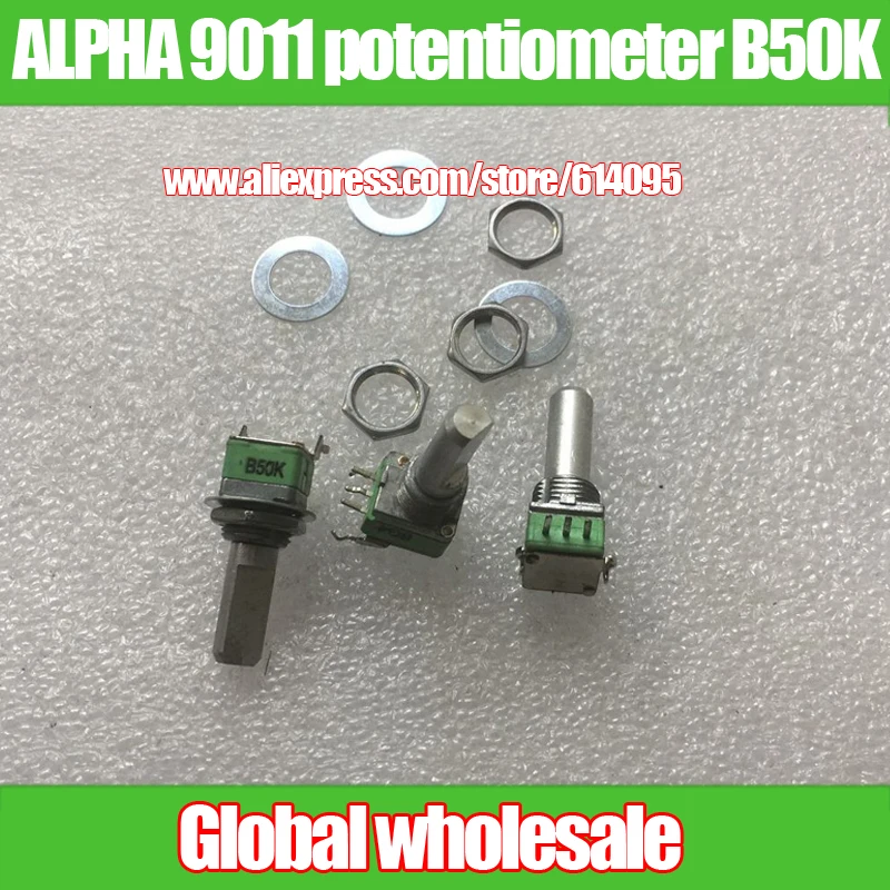 Односоставной потенциометр ALPHA 9011 B50K с кронштейном/со средней/длинной ручкой 20 мм/с монтажным отверстием 9 мм
