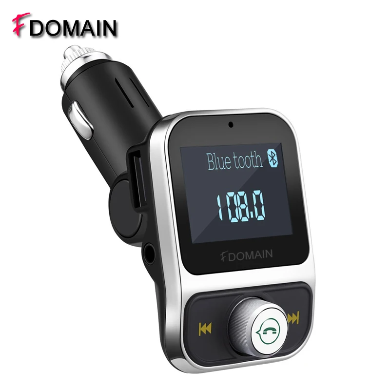 FDOMAIN big screen wireless handsfree bluetooth car kit WMA MP3 player auto FM modulator transmitter with dual USB fast charging |