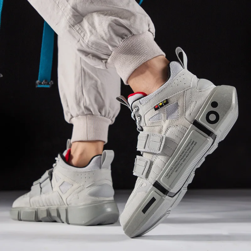 Мужские кроссовки на платформе с высоким берцем застежке-липучках | Обувь