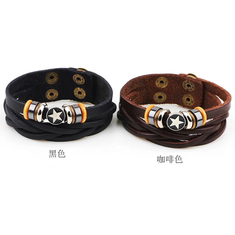 Браслет ручной работы из натуральной кожи для мужчин и женщин | Украшения