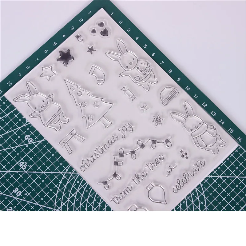 Кролик прозрачные штампы для DIY Скрапбукинг/изготовление карт/Дети Рождество забавное украшение поставки
