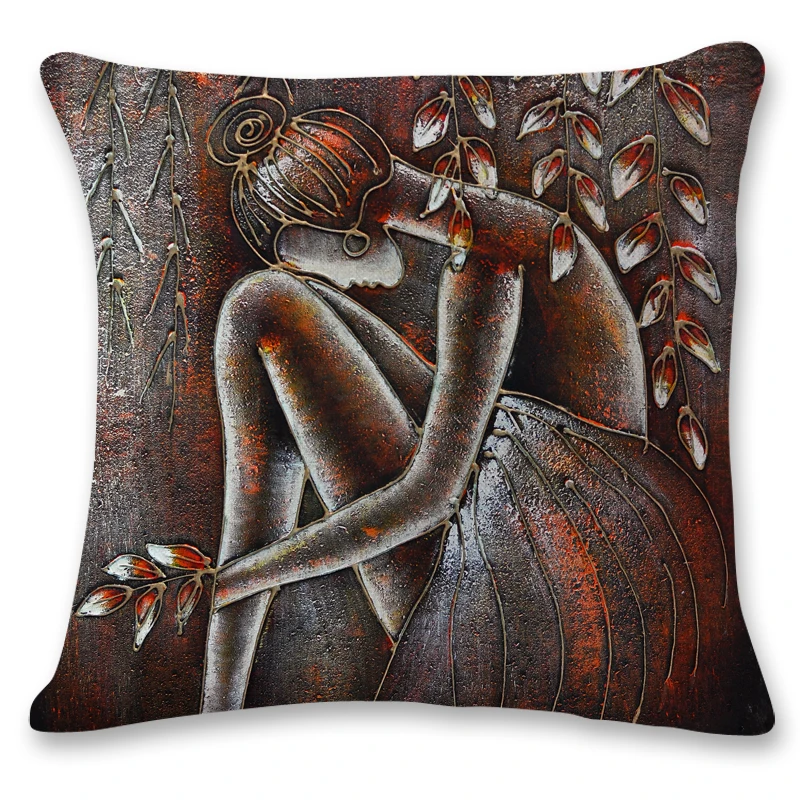 2019 Винтажный стиль картина маслом Девушка офисное кресло поясничная поддержка