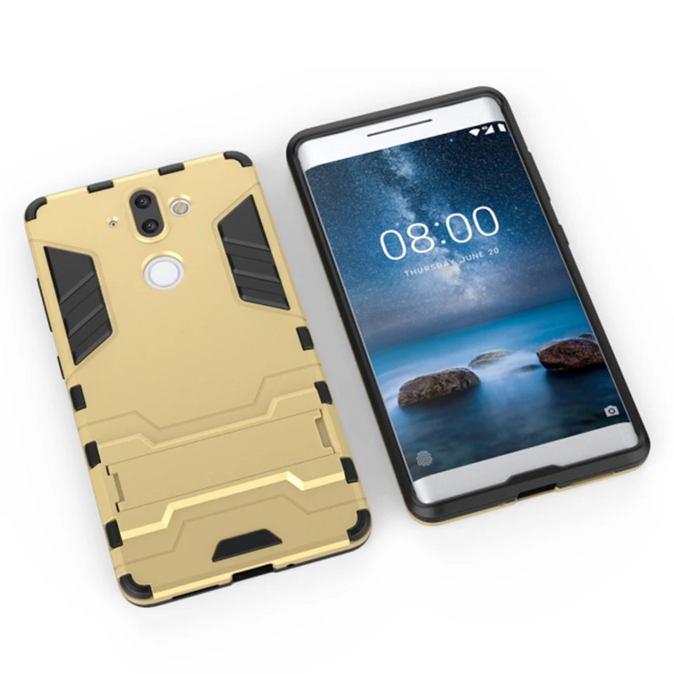 Роскошный противоударный силиконовый + пластиковый жесткий чехол для Nokia 9 8 Sirocco 7