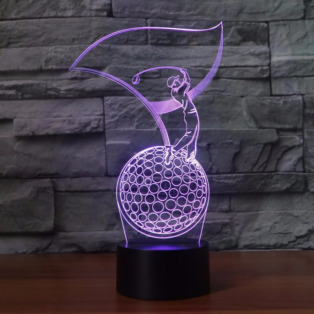 3d атмосферная лампа для игры в гольф светодиодные ночники с изменением 7 цветов