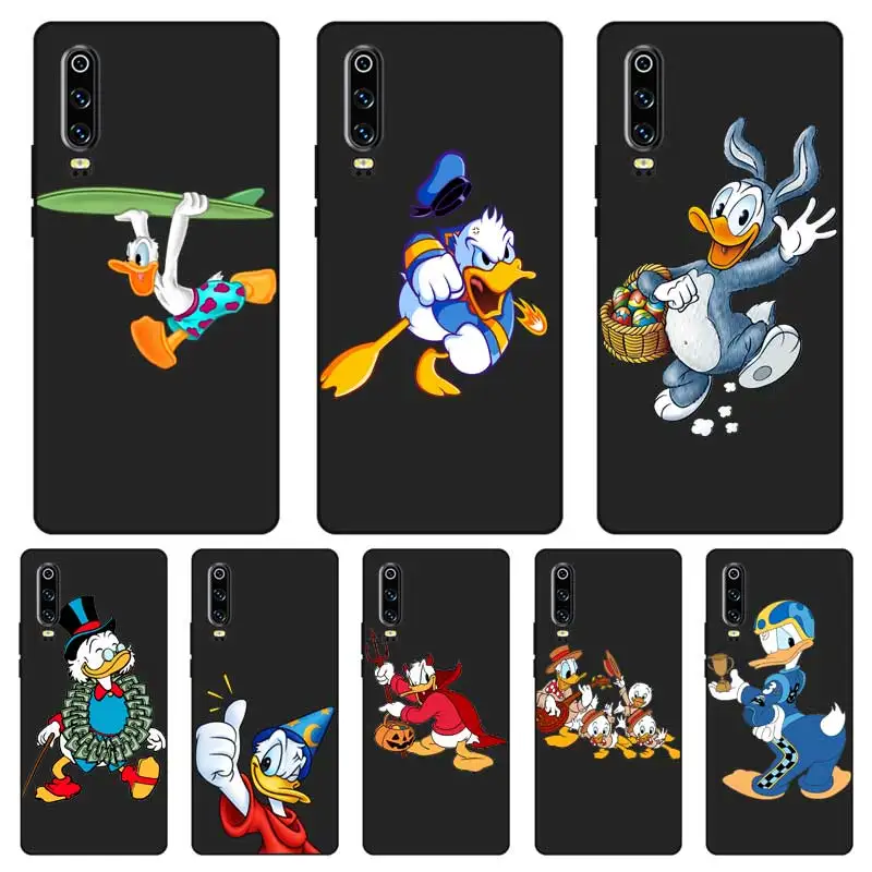 Уникальный Черный силиконовый чехол P046 с Дональдом Даком для Huawei P8 P9 P10 P20 P30 Lite Pro P