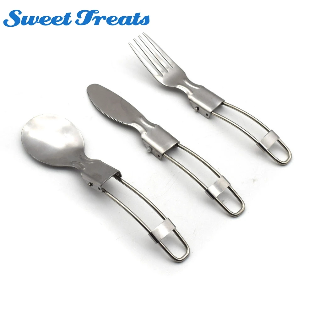 3 в 1 складная вилка из нержавеющей стали|steel tableware|stainless tablewarestainless steel tableware |