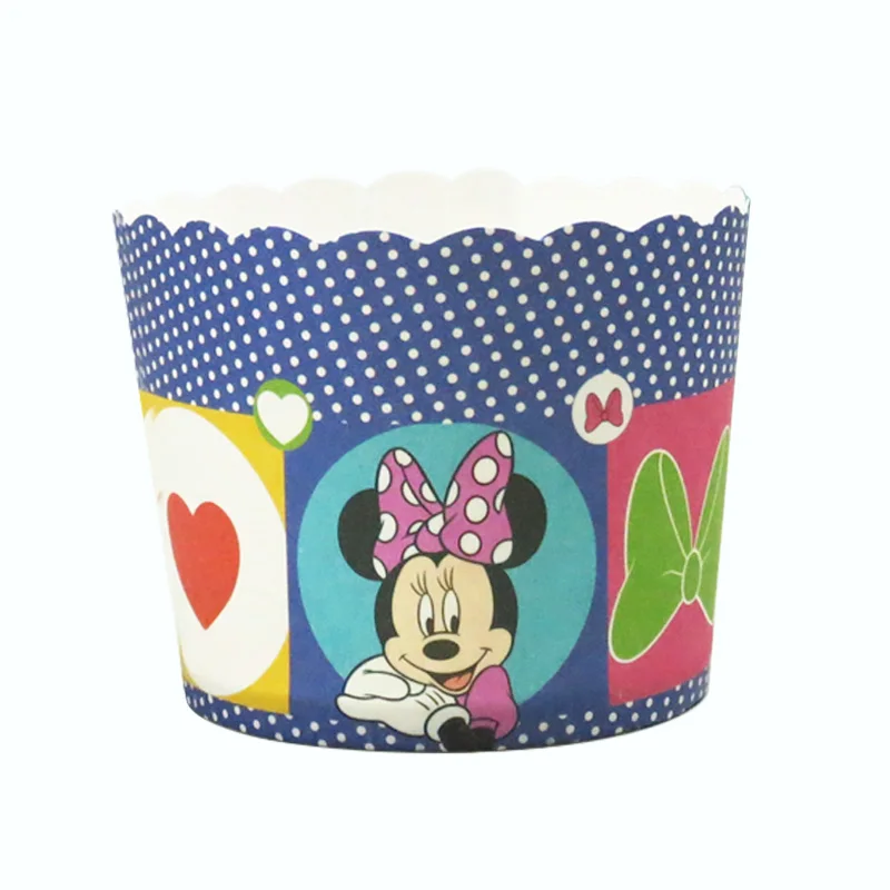 100 шт. синие головы Микки Минни Маус бумажный торт кекс чашки лоток вкладыши