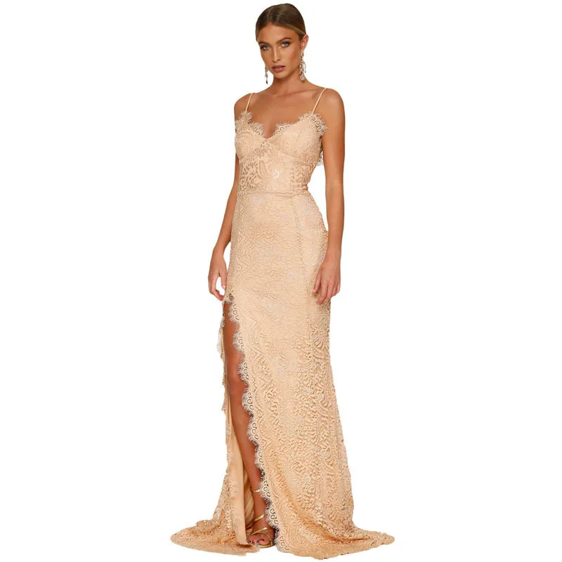 Женское кружевное платье без рукавов длиной до пола сексуальные Повседневные