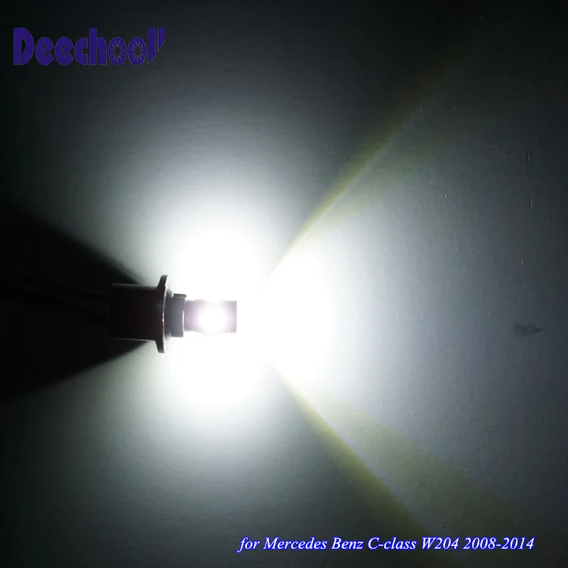 Deecholl 6 шт. Автомобильный светодиодный светильник лампы для Mercedes C-Class W204 2007-2012, Canbus Белый парковочный зазор номерного знака