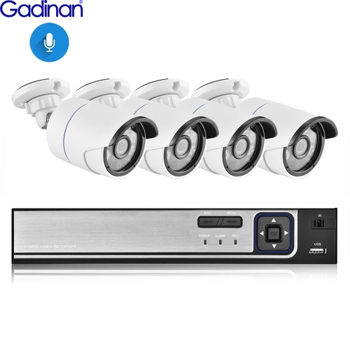 4PCS Bullet Cameras Gadinan 4CH 5MP POE NVR комплект камеры безопасности Система 5.0MP ИК Крытый Открытый CCTV купольная POE ip-камера P2P комплект видеонаблюдения - Цвет: 4PCS Bullet Cameras