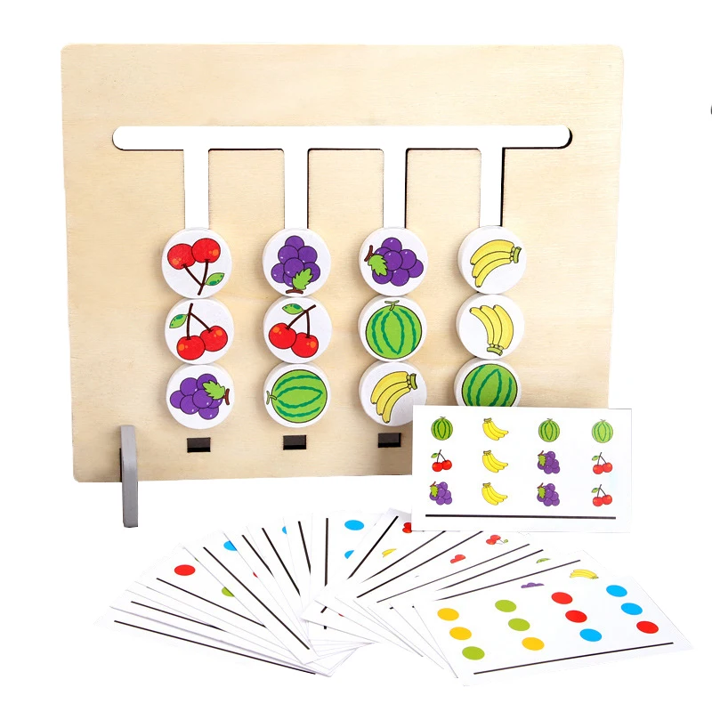 Montessori Wooden Toys Colors And Fruits Double Sided Matching Games Logical Reasoning Training Educational For Children | Игрушки и