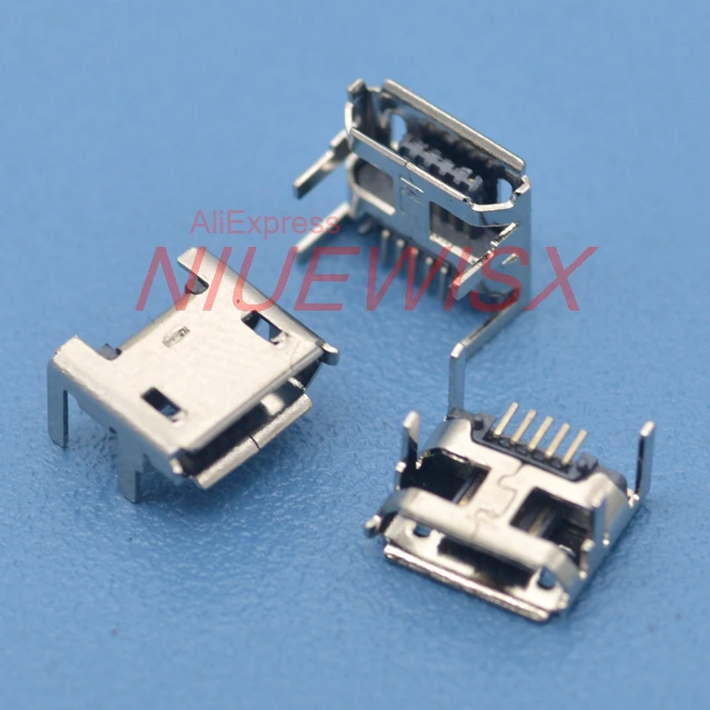 100 шт. микро USB 5pin гнездовой разъем для мобильного телефона зарядное гнездо 4 ноги