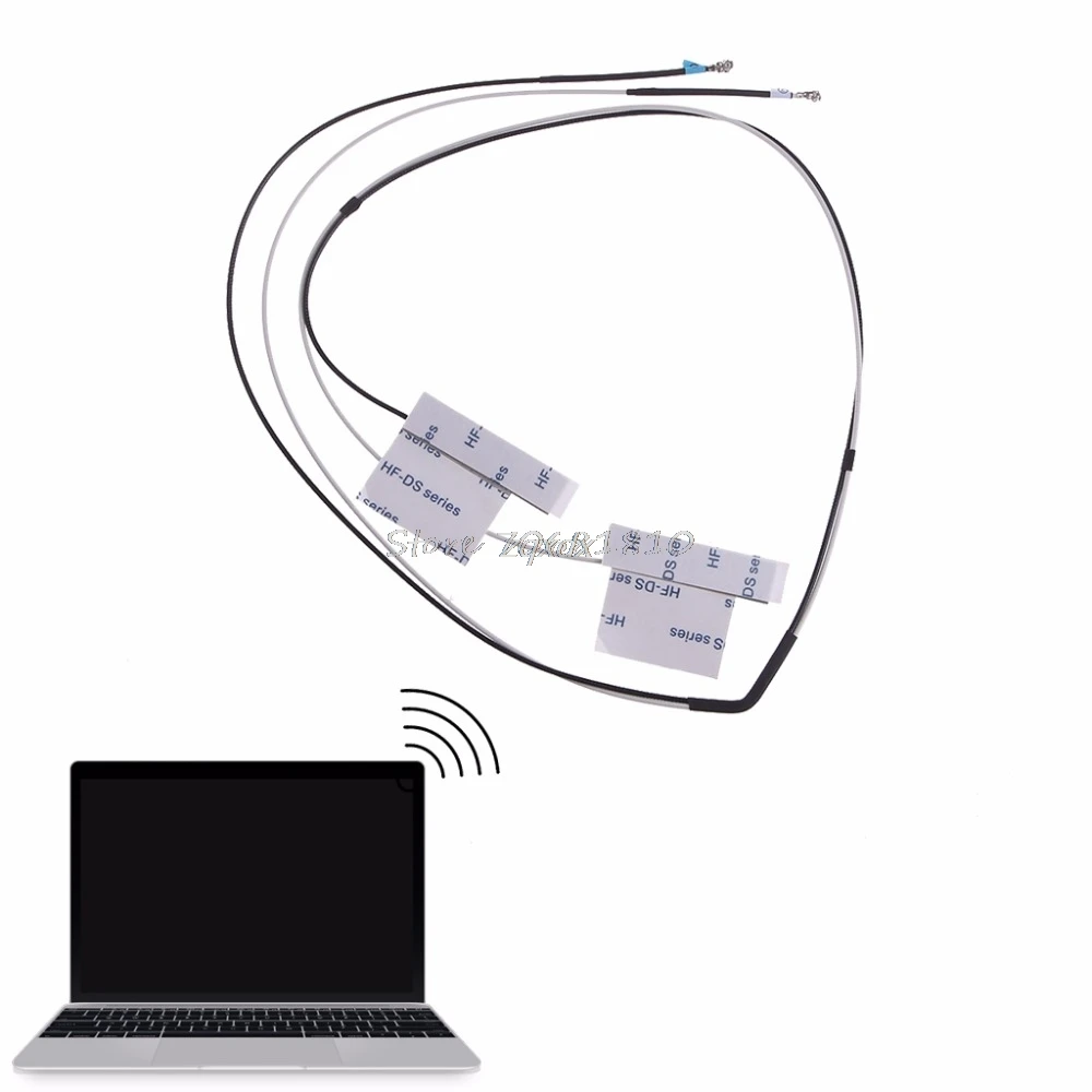 1 пара Универсальный ноутбук мини PCI-E беспроводной Wifi Внутренняя антенна черный +