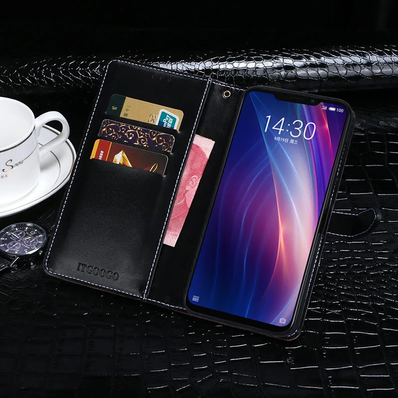 Чехол для Meizu X8 чехол с крокодиловым лицевым покрытием Флип кожаный делового