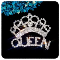 grandbling new arrival blingbling clear crystal queen crown brooch jewelry