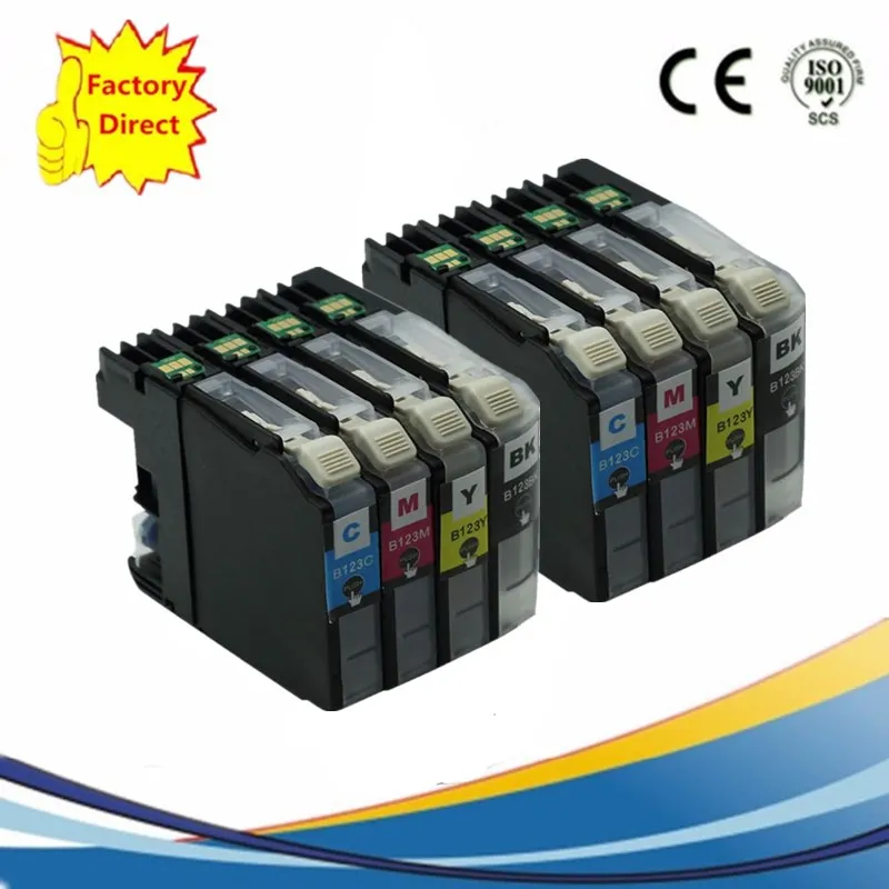 2SET 8PCS LC123BK LC123 LC123XL сменный картридж для принтера MFC-J4710DW MFC-J470DW MFC-J6920DW MFC-J870DW MFC-J245 MFC-J650DW - Цвет: 2SET 8PCS