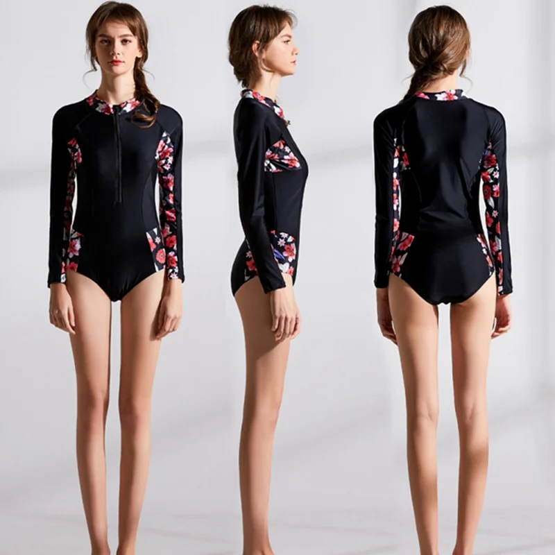 Costumi da bagno donna женский купальный костюм с принтом Рашгард длинным рукавом на