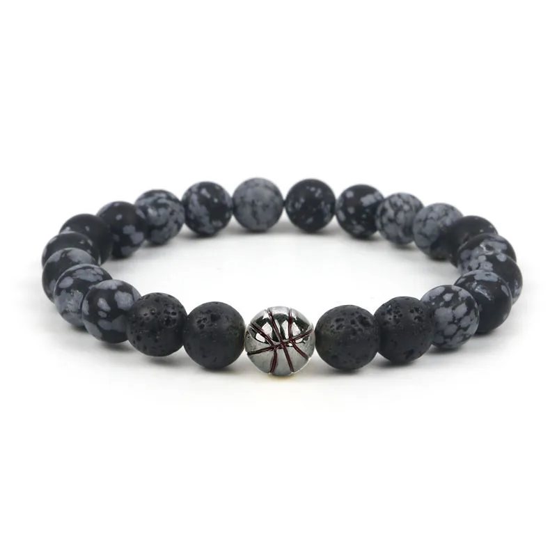 2019 8 мм баскетбольный браслет для мужчин и женщин матовый из натурального камня в