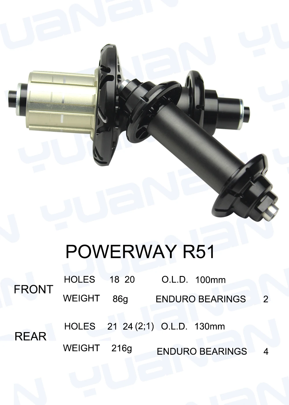 Оригинальная быстрая и универсальная Передняя втулка Powerway R51 для дорожного