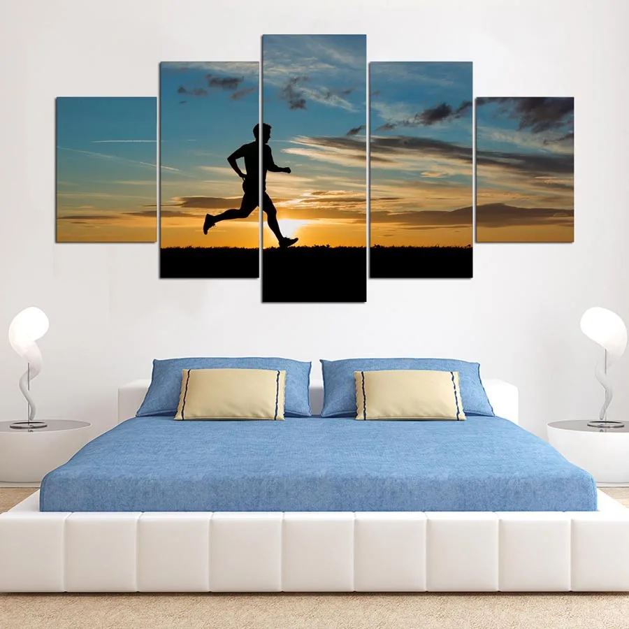 5 panel Running movement hd Art print canvas art wall framed paintings for living room picture ID-603 | Дом и сад