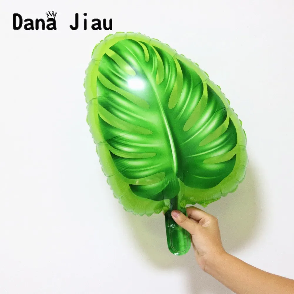 DanaJiau зеленый желтый лист Monstera День рождения украшение фольги воздушный шар лес