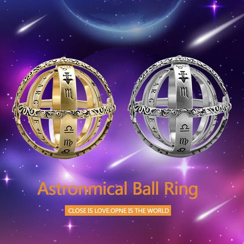 3UMeter Astronomical Sphere Ball Pendant Necklace Finger Hoop Pendant Cosmic Lover Jewelry Gifts
