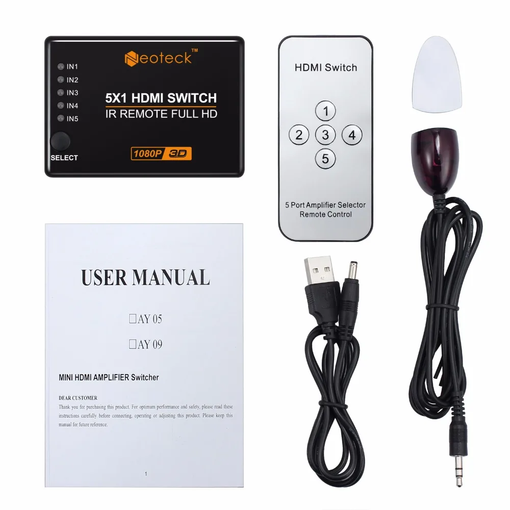LiNKFOR 5 Порты и разъёмы совместимому с HDMI переключатель Splitter видео ИК-пультом