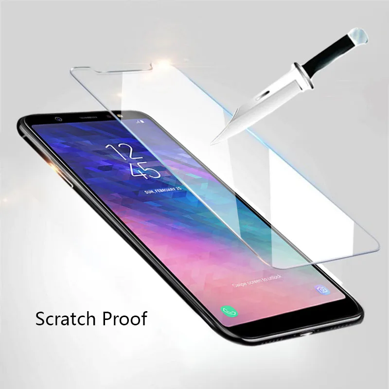 2 шт закаленное стекло для samsung a5 a6 a7 a8 plus a9 2018 Защитное экрана Защитная пленка