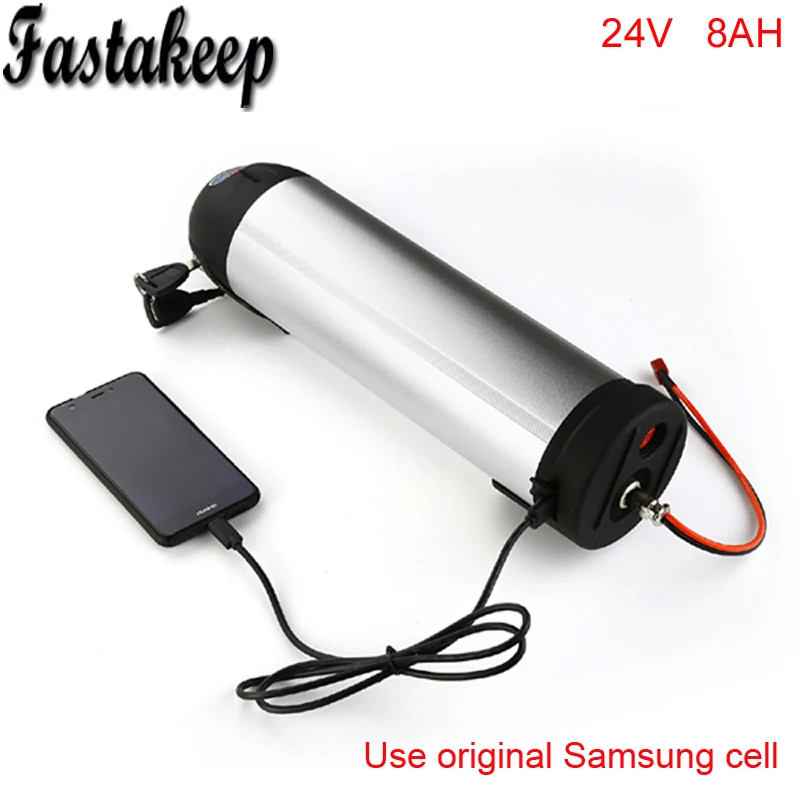 Гигантская бутылка для воды akku 24v 8ah Li Ion Электрический велосипед battey пакет с