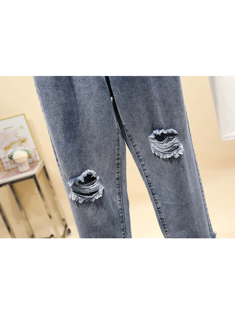 JUJULAND Модные женские разрушенные Ripped Проблемные узкие джинсы бойфренды - Фото №1