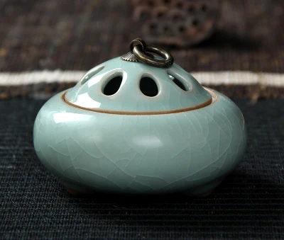 Longquan Celadon латунь керамика фарфор ладан плита держатель Будды курильница ладан палочки с ладаном катушки конусов печи - Цвет: B