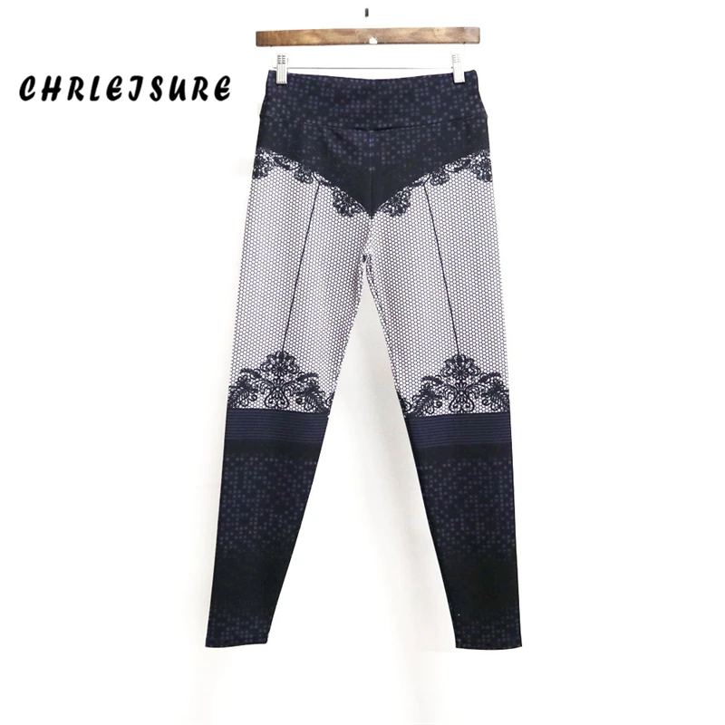 Женские леггинсы с принтом CHRLEISURE повседневные джеггинсы высокой талией из
