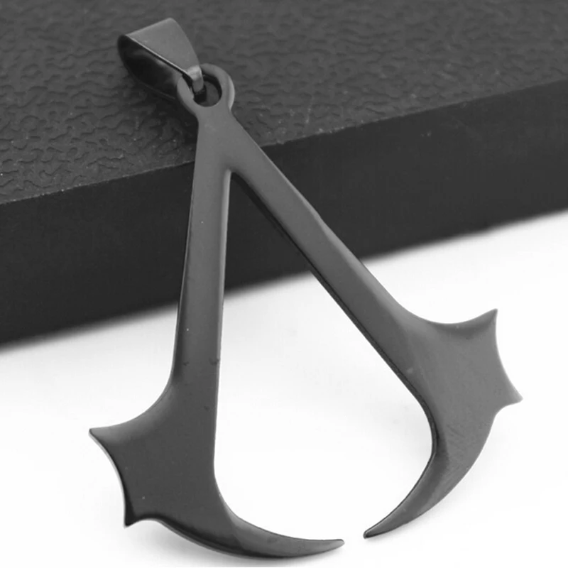 New Fashion Women Men Cospaly Animation Jewelry Silver Black Stainless Steel Assassins Creed Pendant For Necklace Gift | Украшения и