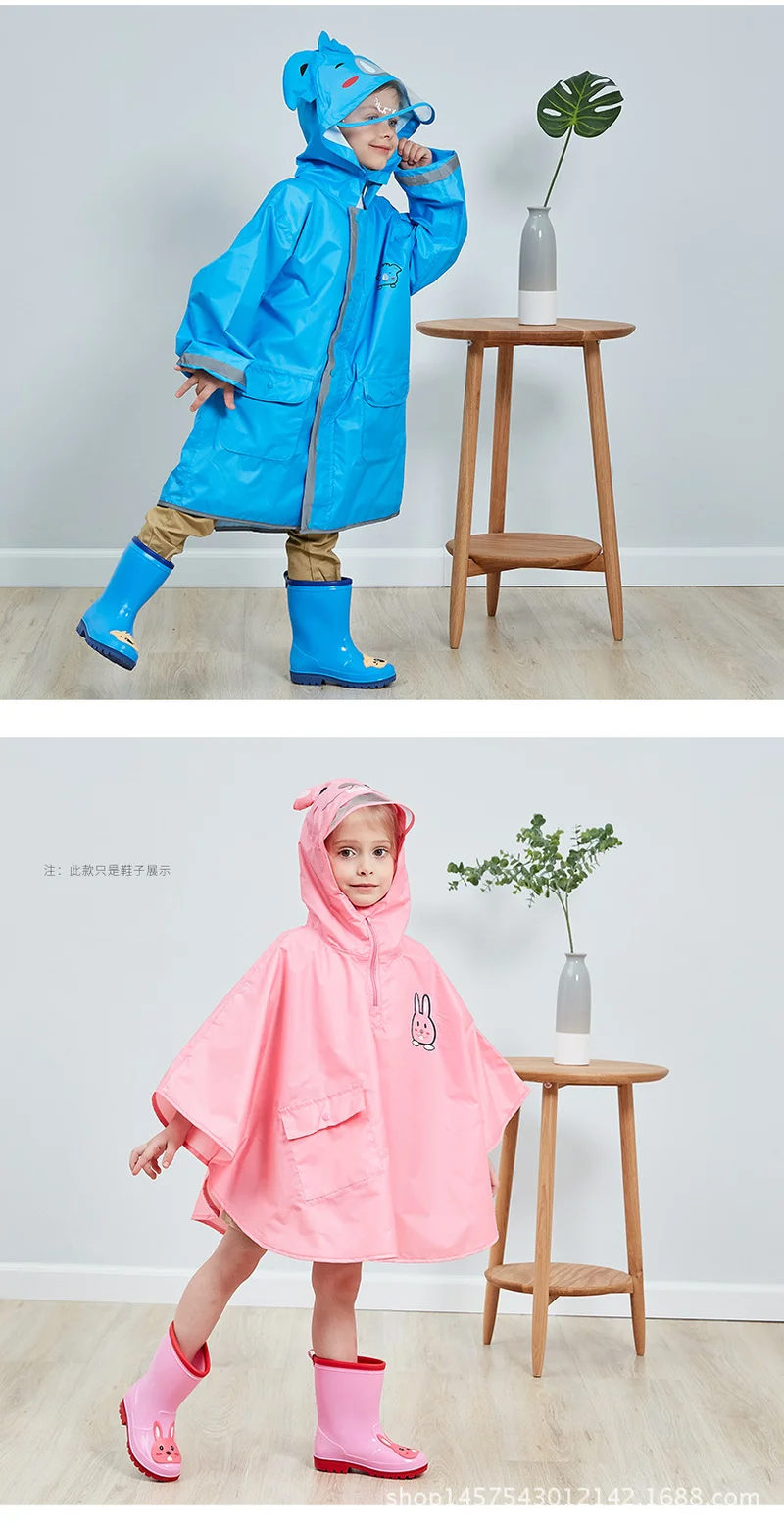 Children's Rain Boots Cartoon Three-dimensional Pattern PVC Waterproof Non-slip Student Shoes Kids |