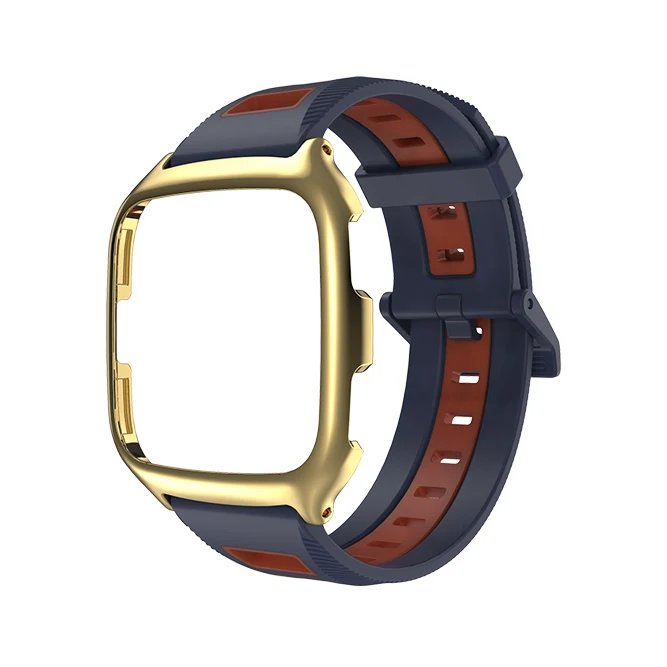 Midnight Blue Orange Mijobs силиконовый ремешок чехол для Fitbit Versa Lite браслет умные часы для Fitbit Versa чехол с браслетом аксессуары ремешок на запястье - Цвет: Midnight Blue Orange
