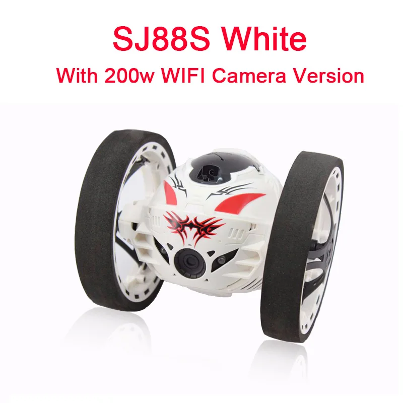 SJ88S-WHT-200wWIFI Новая обновленная версия Jumping Bounce Car SJ88 RC автомобили 4CH 2,4 GHz Jumping Sumo RC АВТОМОБИЛЬ W гибкие колеса дистанционного управления робот автомобиль - Цвет: SJ88S-WHT-200wWIFI