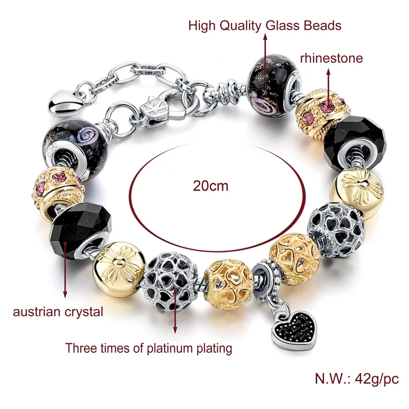 Женский браслет-цепочка с сердечком SZELAM Серебристый браслет цепочкой модель