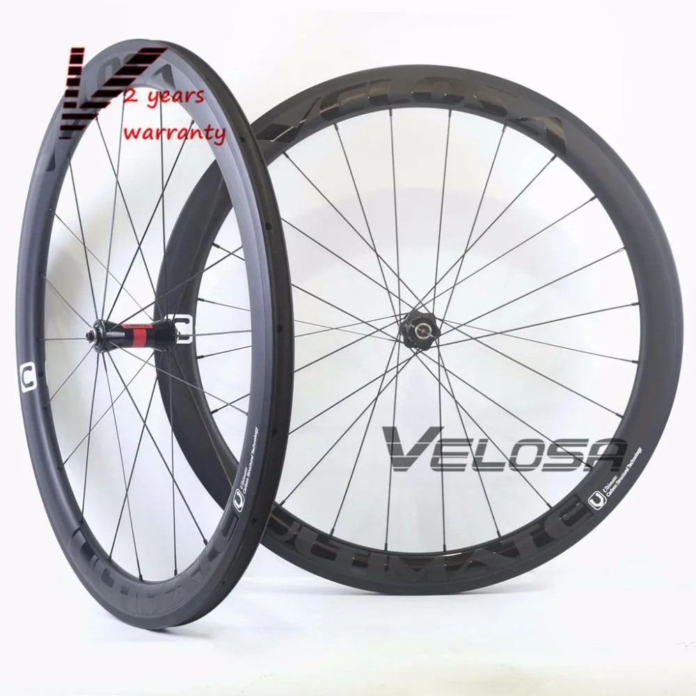 Velosa Ultimate 50 Асимметричная 50 мм Полная колесная пара из углерода, 700C колесо для дорожного байка, задний asym обод с DT240/DT350 концентраторы