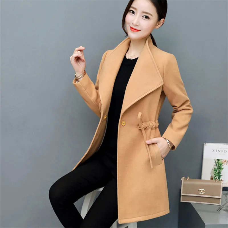 Теплые зимние женские пальто корейский стиль Осеннее длинное женское Женское