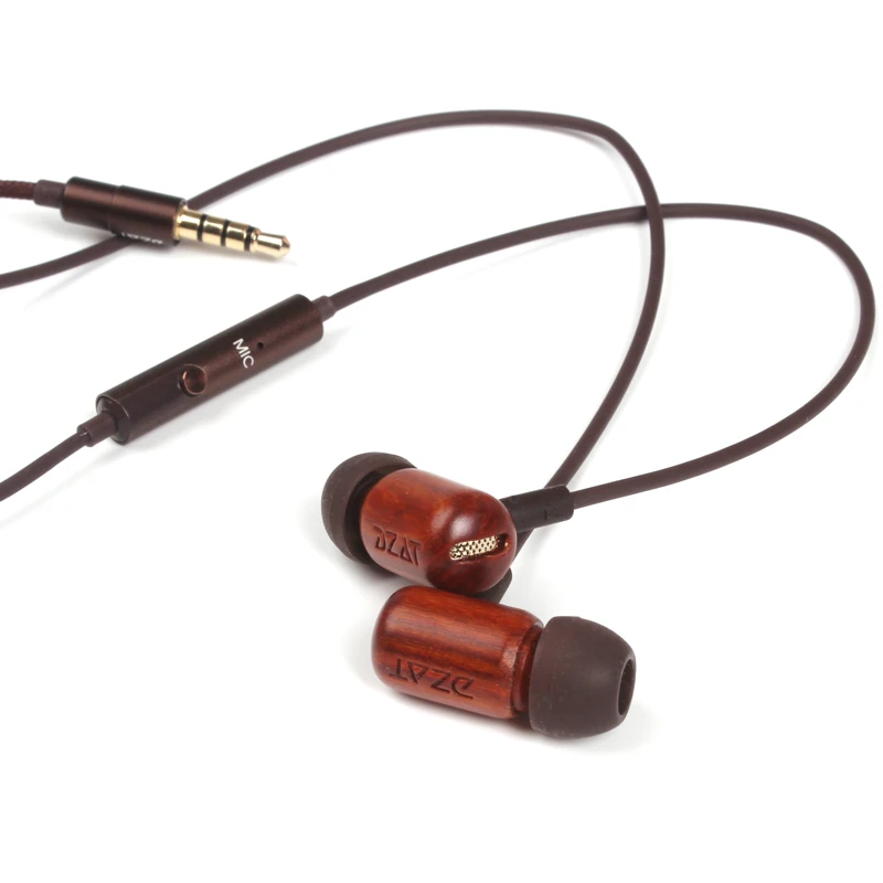 DZAT DF 10 3 5 мм наушники в ухо DIY Деревянные DJ из чистого дерева тяжелый бас Музыка HIFI
